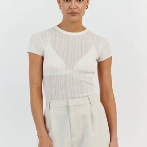 Dissh HARPER IVORY CAP SLEEVE TOP